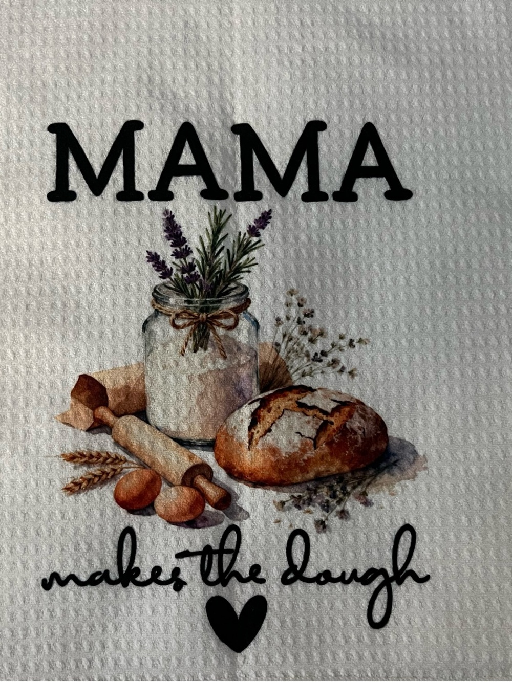 MAMA Makes The Dough Kitchen Towel - Neutral Bakery Print